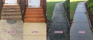 Before And After Concrete Cleaning In Greenville, SC Area